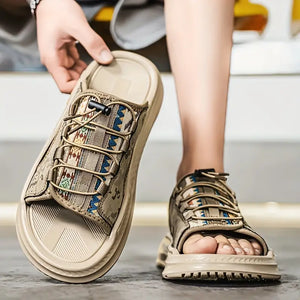Men's Slip-On Casual Beach Sandals - Soft Non-Slip Rubber Sole