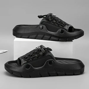 Men'S Breathable Mesh Slide Sandals - Comfortable Flat Open-Toe Slippers