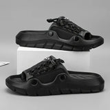 Men'S Breathable Mesh Slide Sandals - Comfortable Flat Open-Toe Slippers