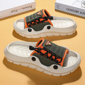 Men'S Breathable Mesh Slide Sandals - Comfortable Flat Open-Toe Slippers